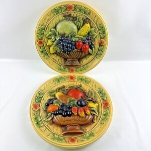 Vtg MCM Fruit Chalkware Wall Hanging Kitchenware Décor Japan MidCentury 10" FLAW